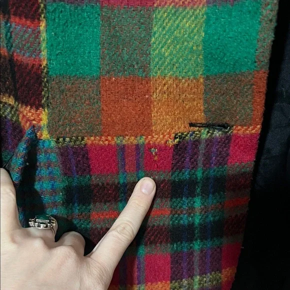 Gitano Multicolor Wool-Blend Plaid Patchwork Blazer - Picture 6 of 6